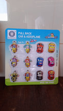 Mini Pull Back Car & Aeroplane PVC Plastic Pull Back Car Cartoon Toys (12 Pcs Set) the24kgal
