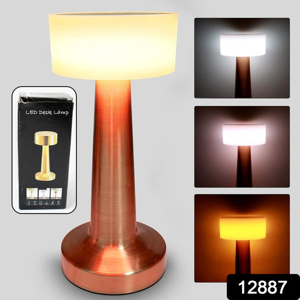 LED Lamp with Touch Control | Decorative Desk Lamp, Portable Metal LED Table Lamp, USB Rechargeable, 3 Color, 3 Levels Brightness, Dimmable Eye Protection Modern Lamp for Home Decor Party Kids Room Bedroom (1 Pc) the24kgal