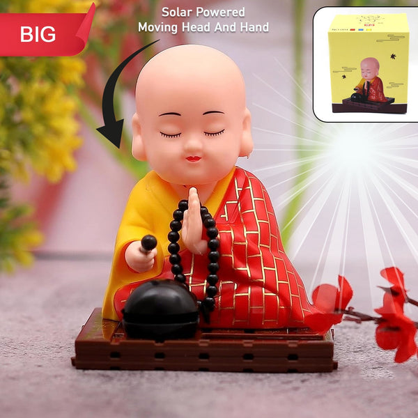 Solar Powered Sitting Buddha Statue,  Moving Head and Hand (1 Pc / Big) the24kgal