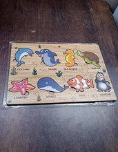 Seawater Animal Wooden Puzzle Learning Educational Board (1 Set) the24kgal