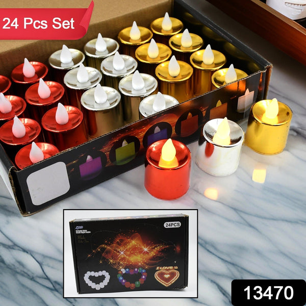 Electrical Candles Diya LED Tea Light, Plastic Candle Light Candle Candle (24 Pc Set) the24kgal