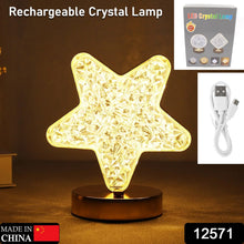Star Crystal Diamond Touch Lamp – USB Rechargeable, 3-Way Dimmable the24kgal