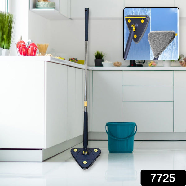 Rotatable Adjustable Triangle Cleaning Mop Triangle Mop with Stainless Steel Long Handle Push-Pull Squeezing Cleaning Mop Dry & Wet Mop for Floor Windows (1 Pc) the24kgal