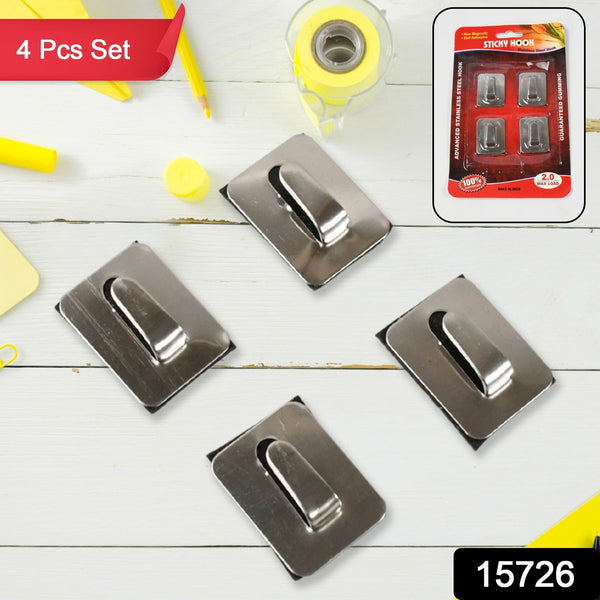 Self- Adhesive Hooks, Heavy Duty Wall Hooks Hangers Stainless Steel Waterproof Sticky Hooks for Hanging Robe Coat Towel Kitchen Bathroom and. the24kgal