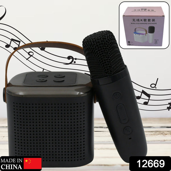 Wireless Speaker Microphone Set, RGB Light Support Memory Card PortableKaraoke Machine Perfect  for Travel TV the24kgal