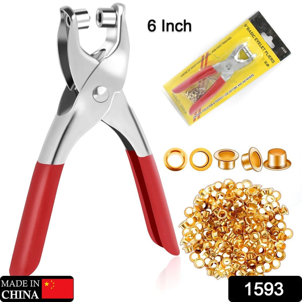 Grommet Setting Tool with 25 PCS Gold Eyelets Grommets Steel Hole Punch Setter Kit for Leather, Canvas, All Fabrics Men and Women Clothes, Shoes, Belts, Crafts the24kgal