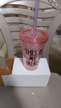 Plastic Creative Cold Drink Cup, Reusable Tea Coffee Tumbler with Lid and Straw, Double Wall Plastic Drinking Sport Bottle, Travel Tumbler the24kgal