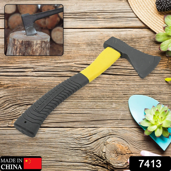 Gardening Tools Hatchet Axe Fiberglass Body Rubberized Handle Wood Cutting Axe, Camping Axe, Safety Axe, Pick Axe (972 Gm) the24kgal