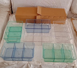 Plastic Refrigerator Organizer Bins, Set Of 2 Stackable Fridge Organizers with Handle, Clear Organizing Food Fruit Vegetables Pantry Storage Bins for Freezer kitchen Cabinet Organization and Storage (2 Pcs Set Mix Color) the24kgal