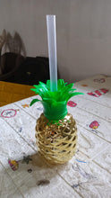Plastic Pineapple Cups with Straw (1 Pc) - Party Favors, Hawaiian, Beach the24kgal