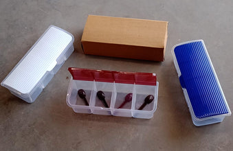 Kitchen Multipurpose Air-tight 4 Sections Storage Containers / Masala Box Pickle (Achar) Jar with 4 spoon for each section (1 Pc / Mix Color) the24kgal