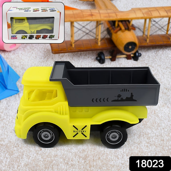 Friction Powered Dumper Toy Truck For Kids | With Opening Container Feature | Strong & Durable Plastic Material | Indoor & Outdoor Play Birthday Gift for Baby Boys & Girls (1 Pc) the24kgal