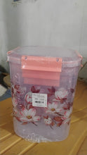 Square 3 Pcs Floral Printed Airtight Storage Container Set – Approx 2.8 Ltr, 4.5 Ltr, 6.9 Ltr (3 Pcs Set) the24kgal