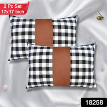 Pillow Covers, Leather & Cotton Cushion Covers (17 × 17 Inch / 1 Pair / 2 Pc) the24kgal