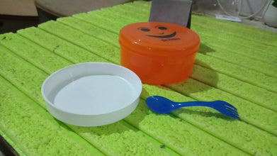 Smily Plastic lunch box, Small Box With 2in1 Spoon pack of 1 the24kgal