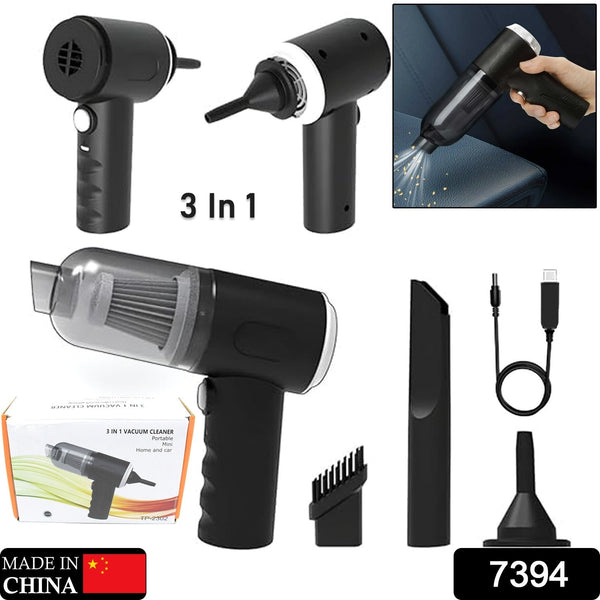 3 in 1 Mini Car Vacuum – Wireless, Rechargeable, Blower & Dust Cleaner for Car, Home & Keyboard the24kgal