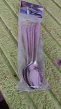 Stainless Steel Gold Bordered Textured Spoons Gold Plated Handle Set of 6 Pc the24kgal