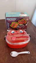 Double Layer Froggy Shape Lunch Box with Spoon (1 Pc / Mix Color) the24kgal