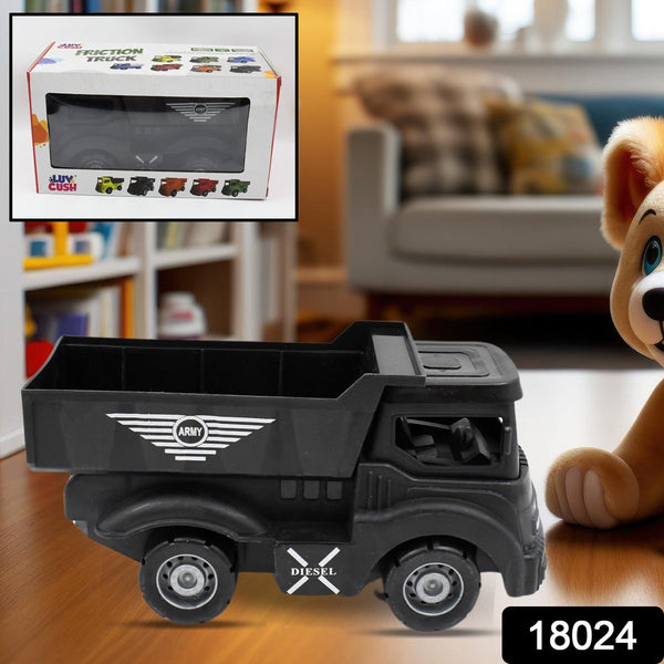 Friction Powered Dumper Toy Truck For Kids | With Opening Container Feature | Strong & Durable Plastic Material | Indoor & Outdoor Play Birthday Gift for Baby Boys & Girls (1 Pc) the24kgal