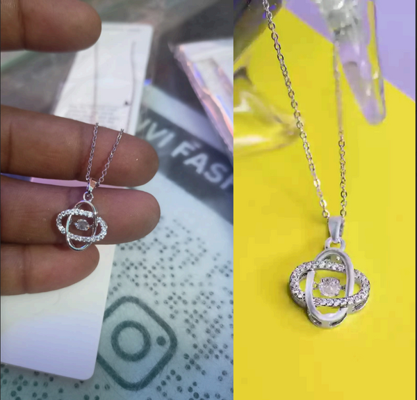 Double oval Diamond Necklace Gift for her the24kgal