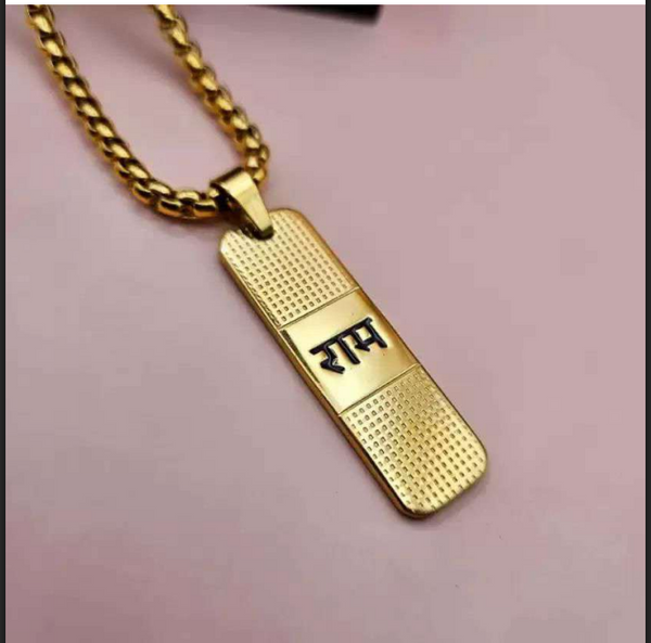 Ram Naam locket gold color |  Gift for him the24kgal