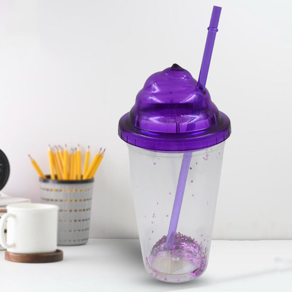 High Quality Plastic Creative Cold Drink Cup / Tumble, Reusable Tea Coffee Tumbler with Lid and Straw, Double Wall Plastic Drinking Sport Bottle, Travel Tumbler (1 Pc / Mix Color) the24kgal