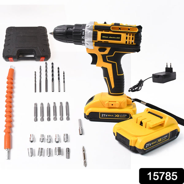21 V lithium Double battery cordless drill set (29 Pcs Set) the24kgal