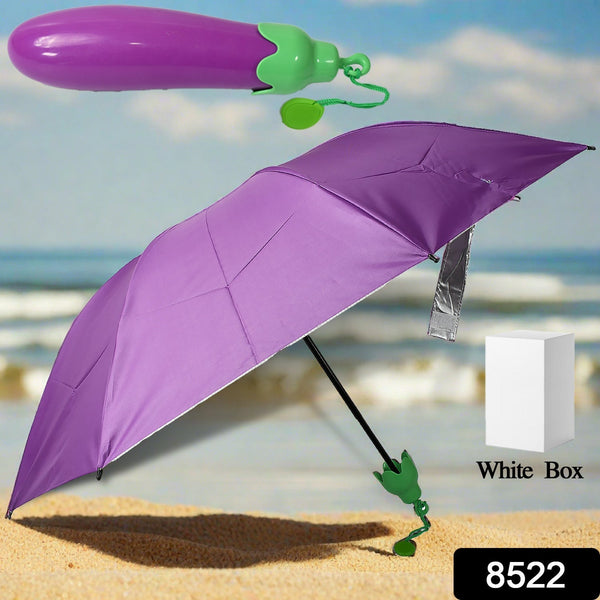Vegetable shaped Folding Umbrella, Plastic Case Creative Fashion Folding Mini Sun Shade Rain Umbrella, Unique Umbrella, Sun & UV Protection, Cute Design (1 Pc) the24kgal
