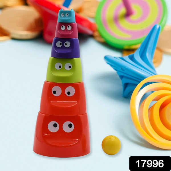 Monster Cups - Activity Toy for Babies 5+ Months Plastic Multicolor Infant & Preschool Toys Develops Motor & Reasoning Skills Birthday Gifts for Boys Girls Age 5+ Months Kids (1 Set) the24kgal