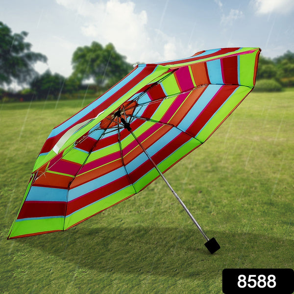 3-Fold Sun & Rain Protective Solid Foldable Umbrella, (1 Pc / Mix Design) the24kgal