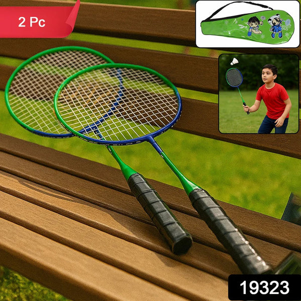 2 Pc Lightweight Kids Badminton Racket Set with Carry Bag the24kgal