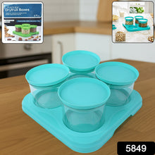 Airtight Container Jar 4 Pc Set With Stylish Tray for Kitchen Unbreakable Jar Set for Multipurpose Storage ( Mukhwas Dani ) the24kgal