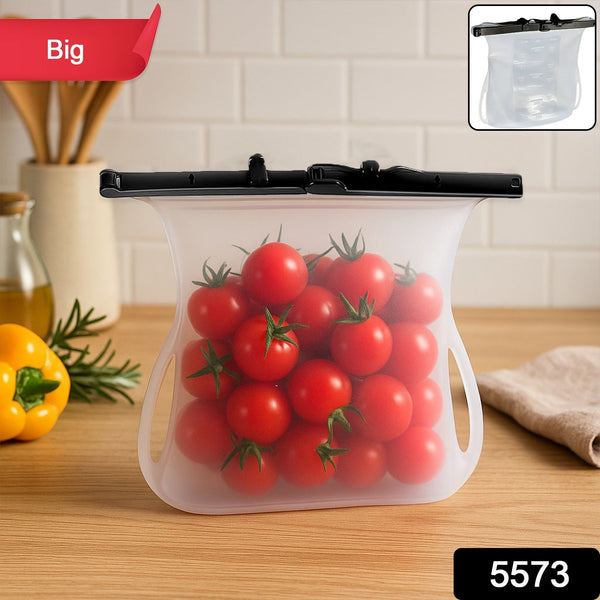 Reusable Silicone Food Storage Bag – Leakproof, Flat Bottom, Freezer & Microwave Safe, BPA-Free Snack & Sandwich Bag (1 Pc) the24kgal