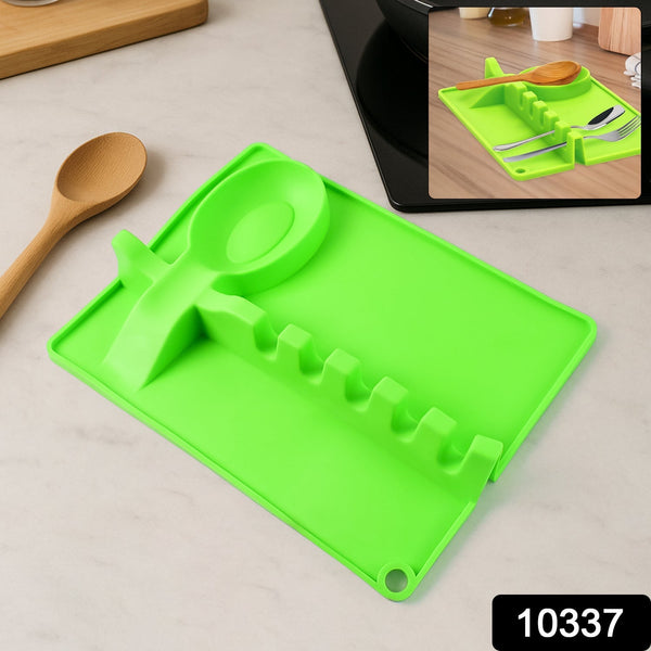 4-Slots Silicone Multifunctional Spoon Holders Fork Spatula Rack (1 Pc) the24kgal