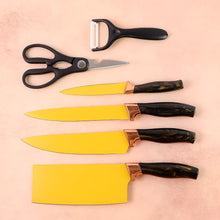 6 Pcs Professional Kitchen Knife Set with Chef Knives, Cleaver, Peeler & Scissors the24kgal