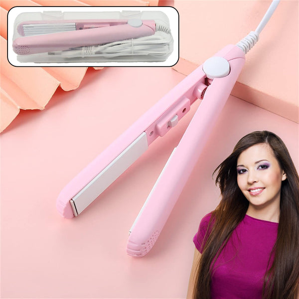 Beauty and Personal Care Professional Ceramic Plate Mini Hair Styler Straightener and Curler the24kgal