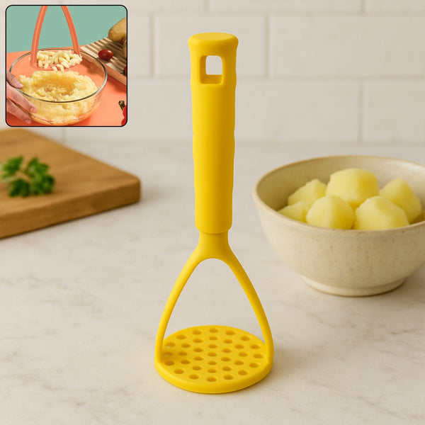 Kitchen Food Masher | Heavy Duty Masher for Fruits, Veggies & Potatoes | Soft Grip Handle (1 Pc) the24kgal