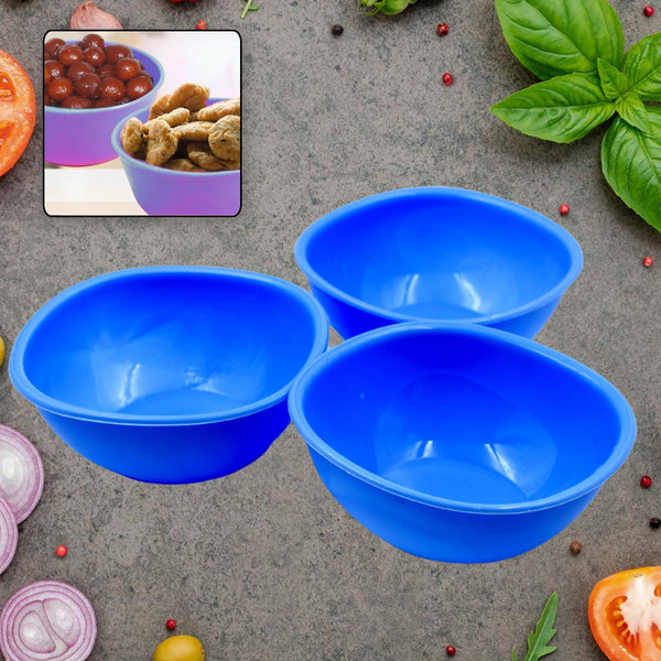 BPA Free Plastic Bowl Set for Cereal, Salad, Rice, Soup, Pasta, Snack Bowl, Microwave Safe, Dishwasher Safe (3 Pcs Set) the24kgal