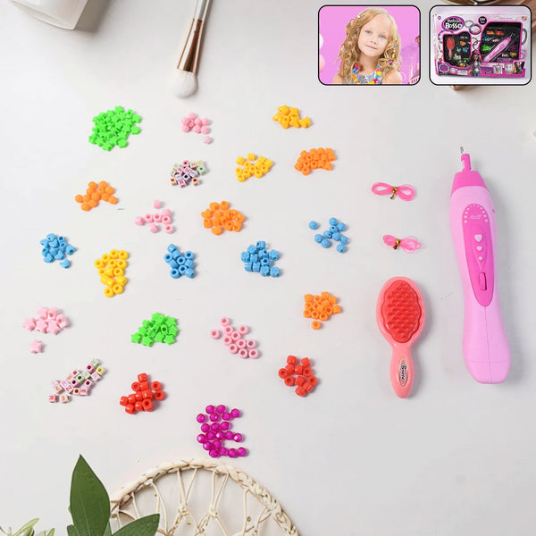 Hair Styling Clasp Clips Twisting Stringing Beads Kit for Girls, Portable Hair Braider Machine,Hairstyle Braid Kit DIY Hair Styling Tool with Comb, Rubber, Button Beads and Beads (85 Pcs Set), Hair accessories the24kgal