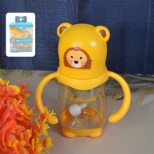 Baby Feeding Bottle with Handles & Straw (Mix Design, Size & Color / 1 Pc) the24kgal