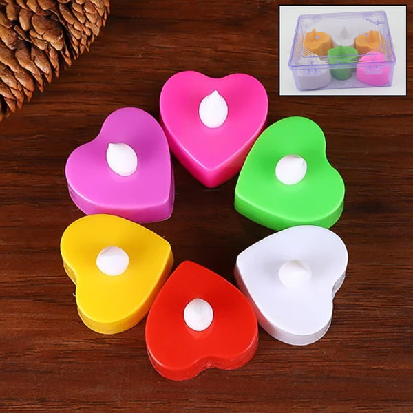 LED Tealights, Smokeless Plastic Decorative Candles (Pack Of 6 / Multicolor) the24kgal