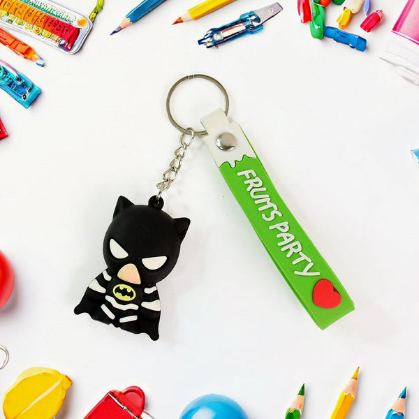 Cute Cartoon Silicone 3D Key Chain with Metal Hook & Strap (Pack of 1) the24kgal