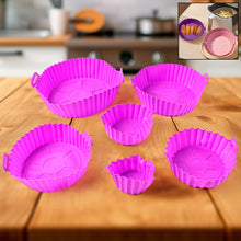 Air Fryer Reusable Silicone Pot with Handles (6 Pc set) the24kgal
