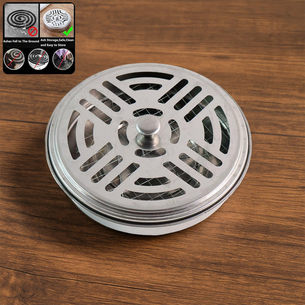 Decorative Mosquito Coil Holder Mosquito Coil Container, Incense Holder Safe Burning Coil Tray for Home Patio Pool Side Outdoor, Metal Tray the24kgal