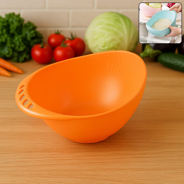 Virgin Rice Bowl Durable Plastic Strainer, Water Strainer | Vegetable & Fruits Washing Bowl the24kgal