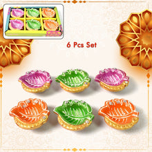 Decorative Hand Painted Clay Puja Diya for Diwali Home Indoor Outdoor Handmade Diya (6 Pcs Set/ Mix Design) the24kgal
