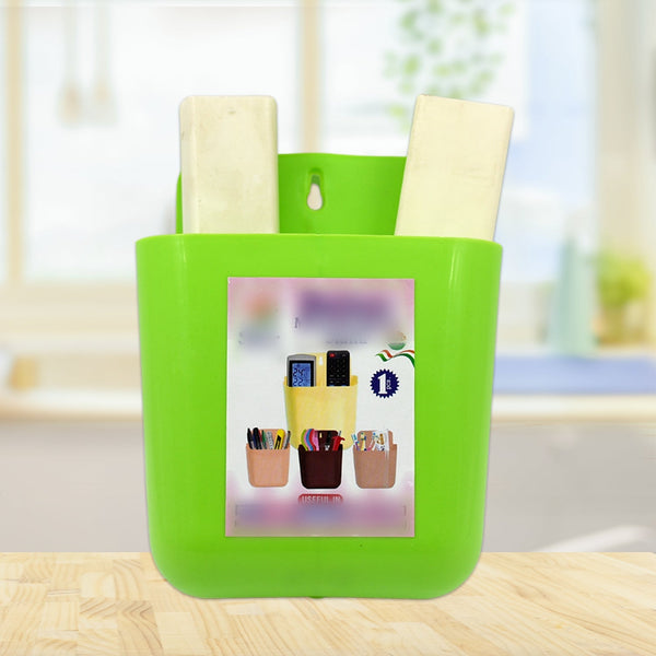 2-Section Multipurpose Wall Holder – Mobile, Remote & Makeup Brush Storage (1 Pc) the24kgal