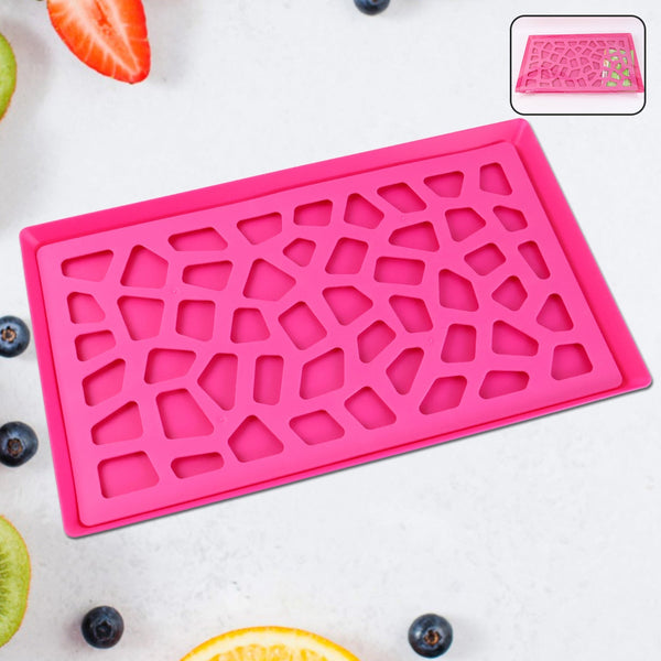 Plastic Kitchen Tray with Modern Hollow Design (40x25 cm) the24kgal