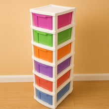 6-Layer Multi-Colored Plastic Storage Drawer Cabinet the24kgal