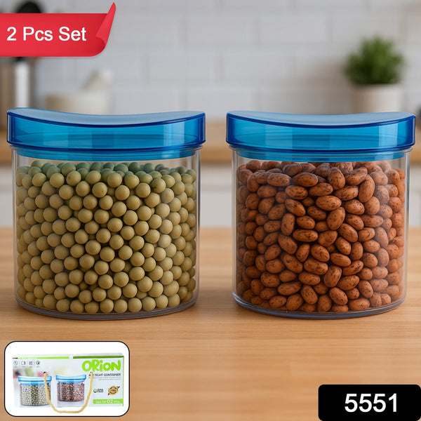 Air Tight & Unbreakable Kitchen Jar Set Food Storage Containers for Dry Fruits, Spices, Snacks, Pulses (2 Pcs Set) the24kgal